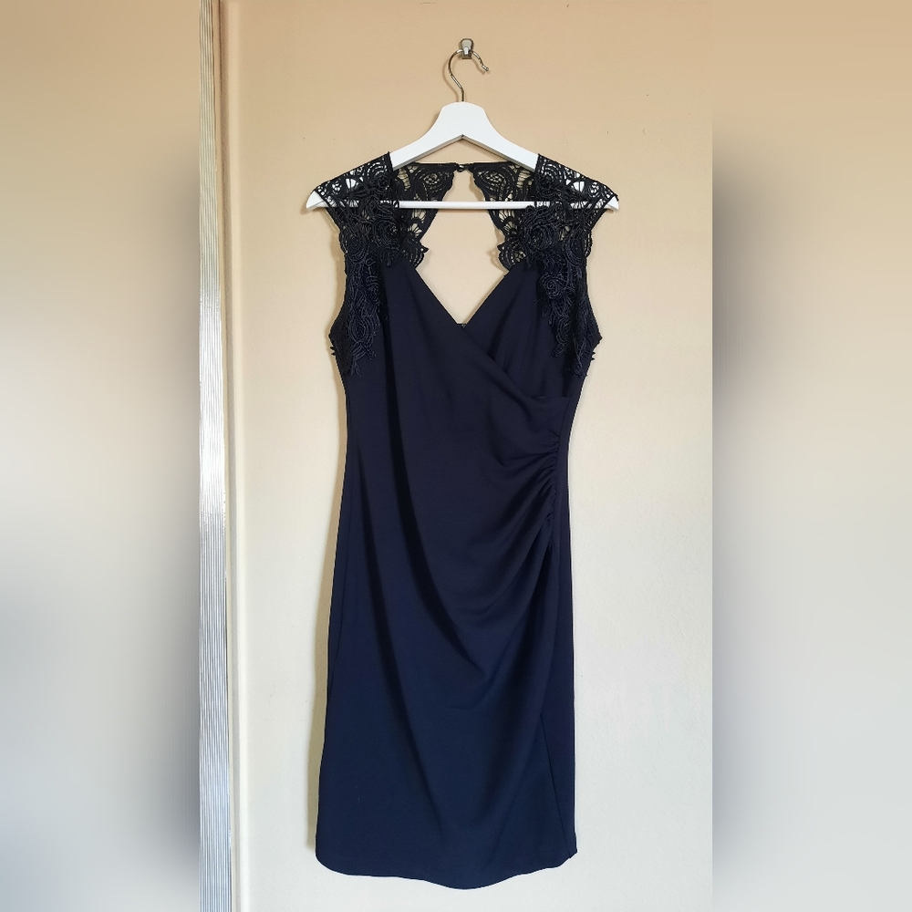 Bisou Bisou Black Lace Dress LBD Little Black Dress Formal Evening Prom